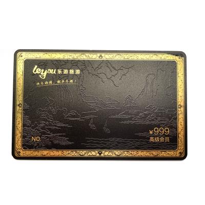 China Plastic Membership/Supermarket/Mail PVC Card Club Membership Card with qr code, gold embossed high-end business card customization for sale