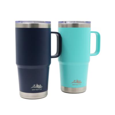 China Barber Shop Newest Arrival Vacuum Insulated 24oz Double Wall Stainless Steel Tumbler With Handle Travel Tumbler for sale