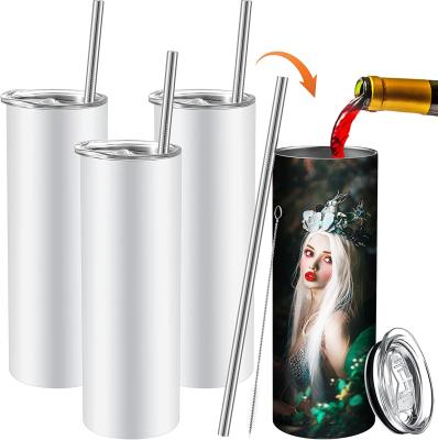 China Sustainable Custom Double Wall Vacuum Insulated Stainless Steel Mugs Straight Sublimation Empty Water Tumbler Bottle for sale