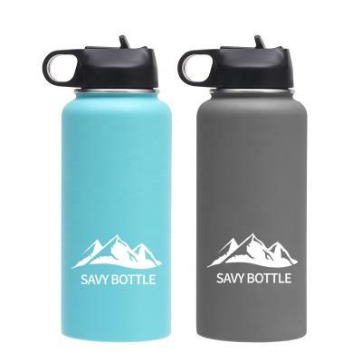 China Sustainable Vacuum Insulated Water Bottle For Kids With Straw Lid Stainless Steel Double Wall Hot Water Bottle for sale