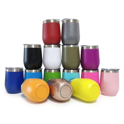 China Sustainable Powder Coated Double Wall Vacuum Insulated Stainless Steel Wine Tumbler With Lid for sale