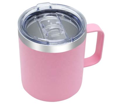 China Wholesale Viable Travel Coffee Wine Tumbler Double Wall Mugs Vacuum Insulated Coffee Mug With Handle And Lid for sale