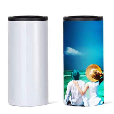 China Savybottle New Arrival Sublimation Beer Can Slim Lean Cooler Stainless Steel 12oz Can Sublimation Cooler Blanks for sale