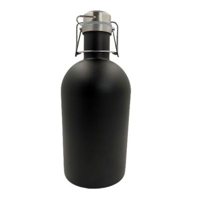 China Sustainable 1.9L Black Powder Coated Thermos Stainless Steel Single Wall Beer Shaker for sale