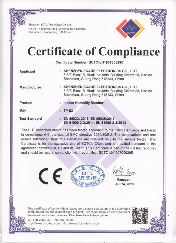 CE - Shenzhen Ecare Electronics Co., Ltd.