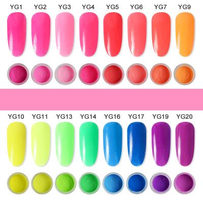 China Factory OEM private label neon powder nail art bright neon dipping powder dip powder neon color for sale