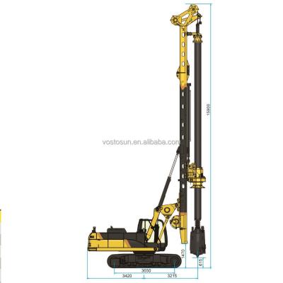 China Construction Material Shops Rotary Drilling Rig With CAT Chassis for sale