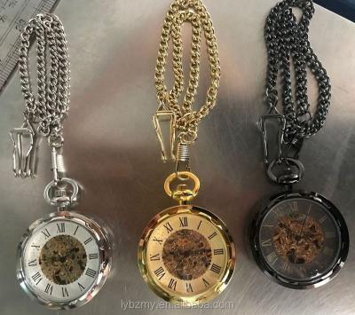 China Wholesale Antique Skeleton Hollow Mechanical Watches Hand Winding Mechanical Pocket Watch for sale