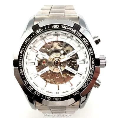 China Promotional Skeleton Automatic Stainless Steel Day/Date Men's Mechanical Watch for sale