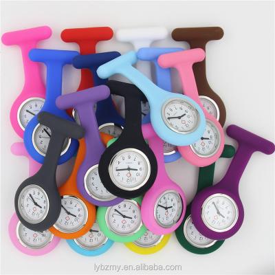 China Stainless Steel Mix 21colors Nurse Pocket Watch Brooches Silicone Quartz Nurse Watch for sale