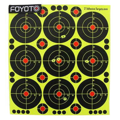 China 3 Inch 9pcs Splatter Paper Burst Reactive Shooting Target - Impact Shooting Burst Bright Fluorescent Yellow 24.6*28.3cm /pc for sale