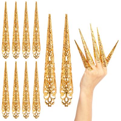 China Easy Apply Dance court hand decoration creative Indian style goddess thousand-hand  long nails cover ring for women girls for sale