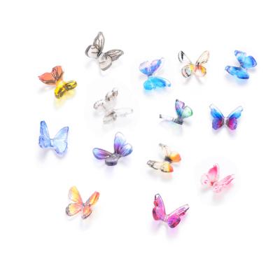 China Fashionable Popular super nice plastic manicure decoration colorized 3d butterfly nail art accessories for sale