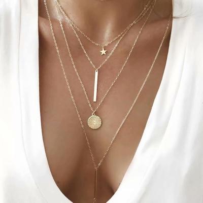 China Other Vintage Multilayer Chain Necklace For Women Party 2023 Fashionable Multilayer Gold Snake Chain Choker Necklace Jewelry for sale