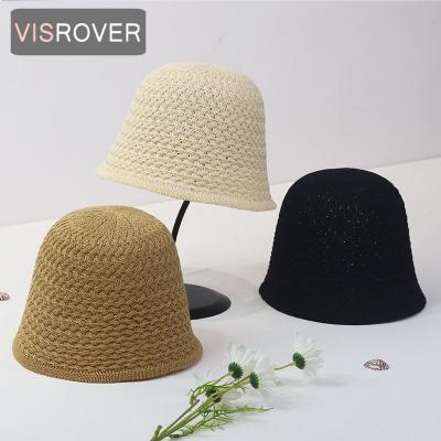 China New 3 Colorway Solid Color Casual Woman Summer Hat With Hole Best Matched New Summer Soft Beanies Knitted Summer Fish Man Hat For Woman for sale