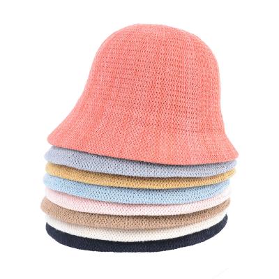 China New 9 Colorways Picture Summer Bucket For Women Best Matching Cotton Rope Summer Sun Hats For Woman Sun Protection Hat Wholesales for sale