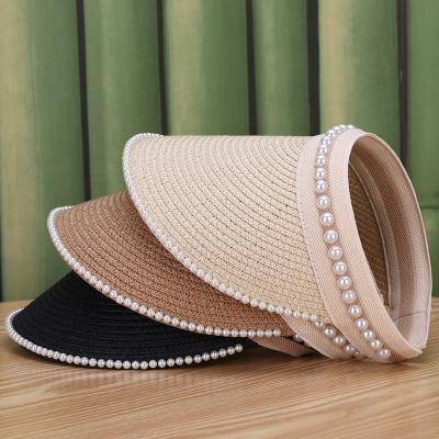 China Wholesale Dobby Fashion Lady Visor Sun Hat Summer Women Empty Beach Top Hats for sale