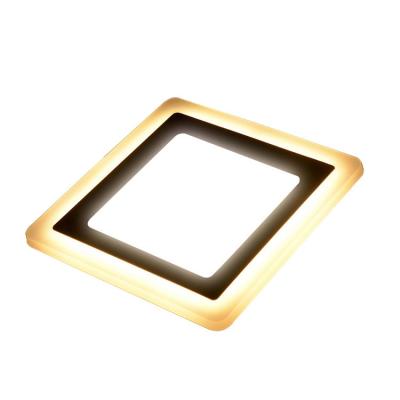 China Modern Bicolor Two Color Double Color Square Led Panel Light 6watt 9watt 16watt 24watt for sale