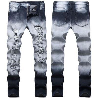 China Breathable Men Fashion Jeans Skinny Ripped Black Men Ripped Jeans Pantalones Jeans for sale