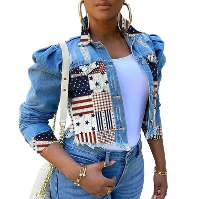 China 2021 New Arrival Fashionable Women Breathable Coat Long Sleeve Denim Jackets Coat Bandana Crop Jeans Jacket For Ladies for sale