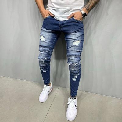 China 2021 Breathable Hot Selling Biker Damaged Jeans Pants Men for sale