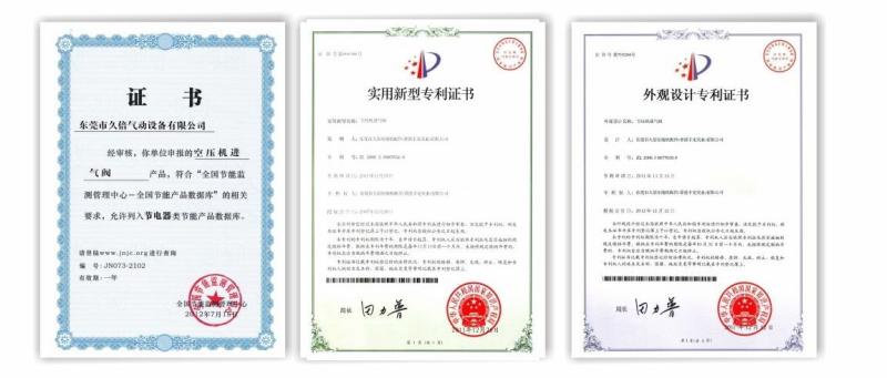 Quality Certification - Dongguan City Jiubei Compressor Parts Co., Ltd.