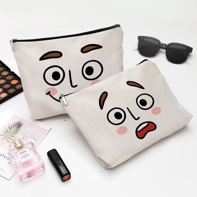 China Fashion Cute Emoji Makeup Cosmetic Bag for Women, Adorable Roomy Makeup Bags Travel Waterproof Toiletry Bag Accessories Organizer Gifts for sale