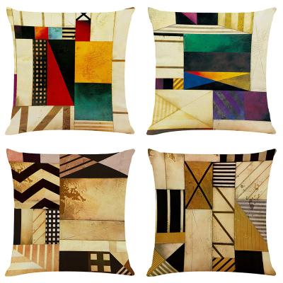 China Canvas Sofa Cushion Covers, Invisible Zipper Decorative Cotton Square Tile 18