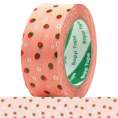 China Wholesale Waterproof Cute Pink Heart Shape Thank You Box Cartoon Packaging Sealing Tape for sale