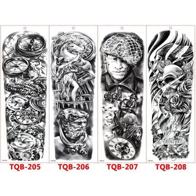 China Temporary Wholesale Large Arm Sleeve Black Turtle Robot Aircraft Mechanical Buddha Tattoo Sticker for sale