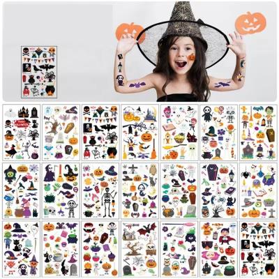 China Fashion Design Halloween Pumpkin Wizard Temporary Kids Color Face Waterproof Body Art Tattoo Sticker for sale