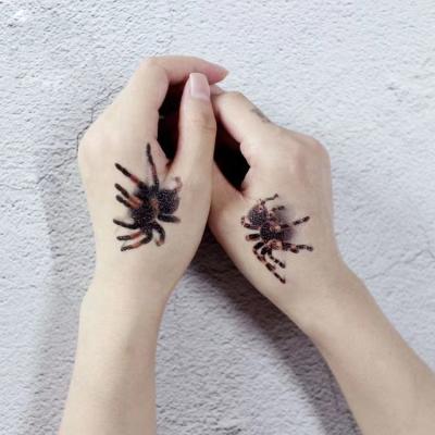 China Temporary Hot Sale Waterproof 3d Terror Skull Scorpion Spider Web Halloween Tattoo Stickers for sale