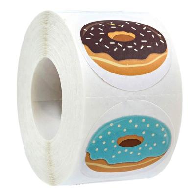 China Custom Wholesale Custom 8 Kinds Different Fashion 1 Inch Stickers Use Donut Bake To Decorate Sticker Sealing Label for sale