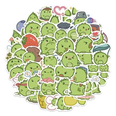 China Pattend Don't Repeat 50Pcs Kawaii Cartoon Small Dinosaur Graffiti Waterproof Labels For Car Guitar Laptop Travel Bag Luggage for sale