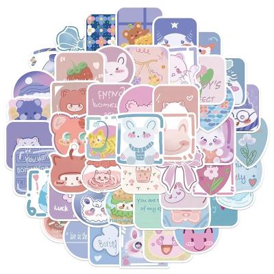 China Pattend not repeat custom kawaii 50pcs cartoon waterproof graffiti label decorative diary album calendar bicycle for sale