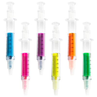 China Multicolor Plastic Injection Pen Wholesale Syringe Pen Promotional Highlighter Bar From Pen China Manufacturer for sale