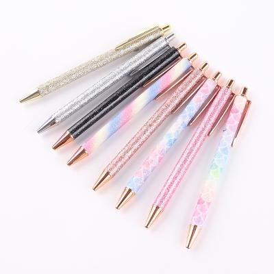 China office & Luxury Shiny Metal Ballpoint Pen Best Selling Glitter Metal Ballpen Parker Pens Promotional School Multi Color for sale