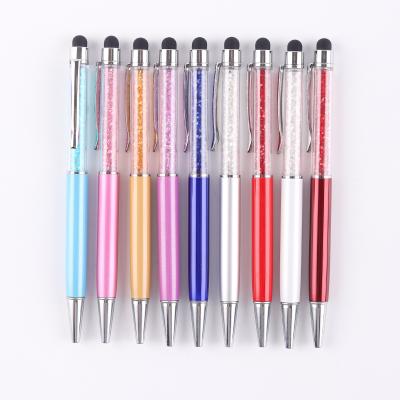 China office & School Pen 2 in 1 Rose Gold Crystal Ball Pen Luxury Colorful Promotional for sale