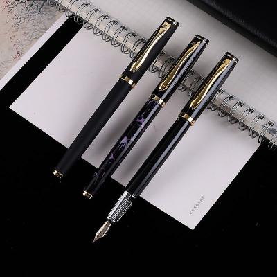 China Factory Price Popular High Quality Custom Logo Black Matte Gold Fountain Pen Luxury Gift Pen Business for sale