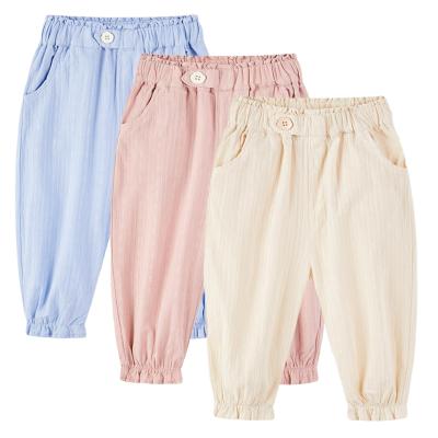 China Color Fade Proof Children Spring Autumn Casual Girls Lace Up Pants for sale