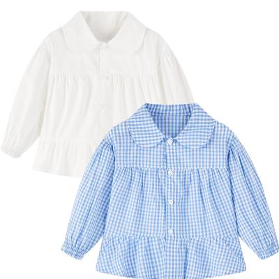 China Girls Anti Shrink Kids Long Sleeve Blouse Ready High Quality For Top Comfortable Shirts Wholesale Spring Autumn Cute With Peter Pan Collar for sale