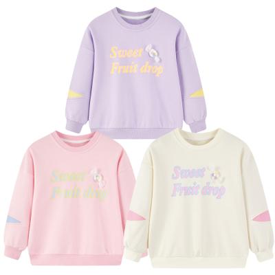 China New Autumn Spring Loose Hoodies Long Anti-Shrink Sheathed Wearing Kids Girls Sweatshirt for sale