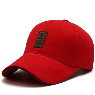 China COMMON Wholesale Unisex Adjustable Cotton Customized Embroidery 6 Panel Fitted Hats Custom Logo Leather Patch Baseball Cap for sale