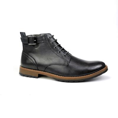 China Wholesale New Stylish Men's Round Style Winter Lace Up Leather Boots Shoes For Men for sale