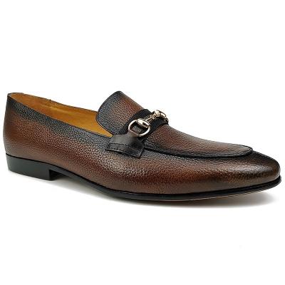 China Italian Stylish Round Penny Loafers Driving Flat Comfortable Men's Shoes Soft Genuine Leather Shoes for sale