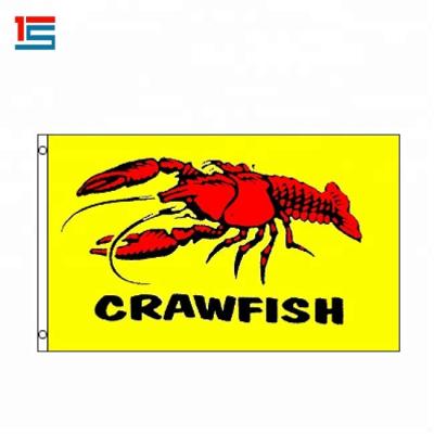 China Crayfish Flag Fish Shop Advertising Promotion Flying Horizontal Flag for sale