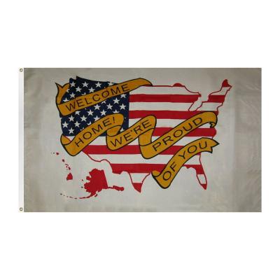 China Non Profit Organizations 3x5ft 100% Polyester Cheap Custom Flag SUPPORT TROOPS Flags for sale