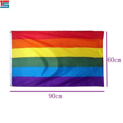 China Custom design polyester DELUX FLYING gay pride colorful rainbow lesbian flag for sale