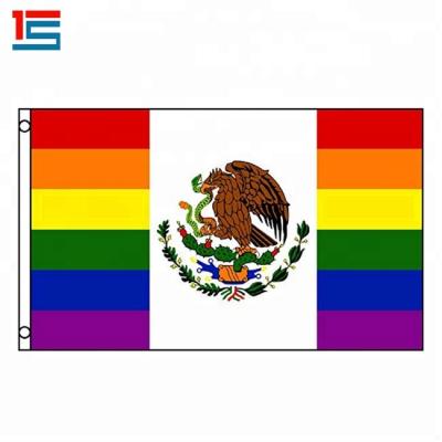 China Rainbow Mexico Mexican Pride Gay Lesbian LGBT Equality FLYING Flag for sale