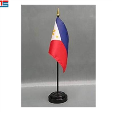 China Custom Printed Philippines Mini Table Desk Hanging National Flag Pole With Plastic for sale